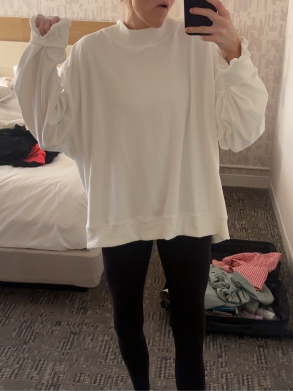 Hazel boutique mockneck in white!!